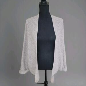 Everlane Cotton Wool Cardigan Size M Beige Oversized Ribbed